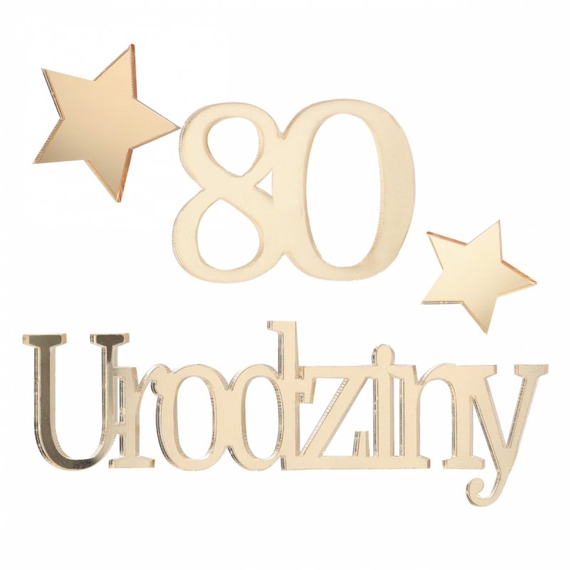 Napis Urodziny+80 Gwiazdki [35kompletów]