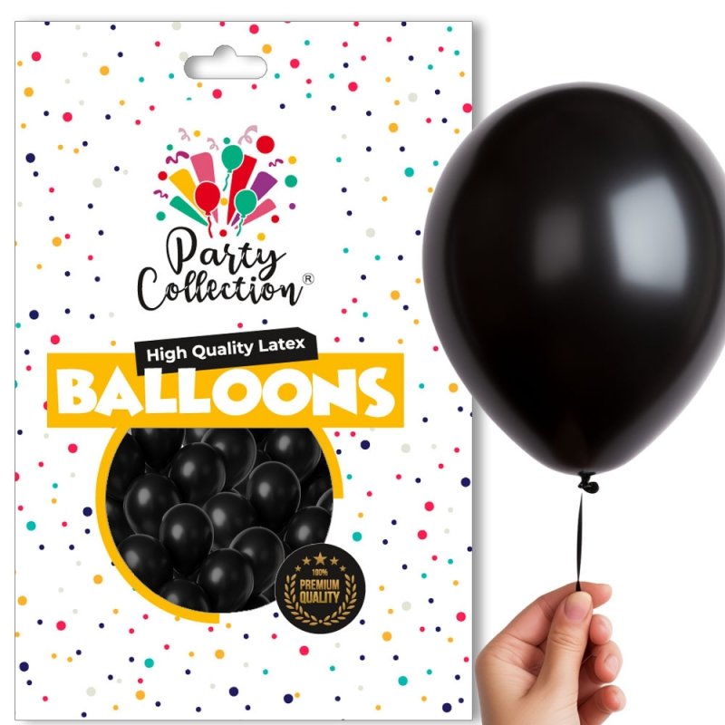 Balon Pastel Czerń 5" 100szt KR533-16 [5opak]