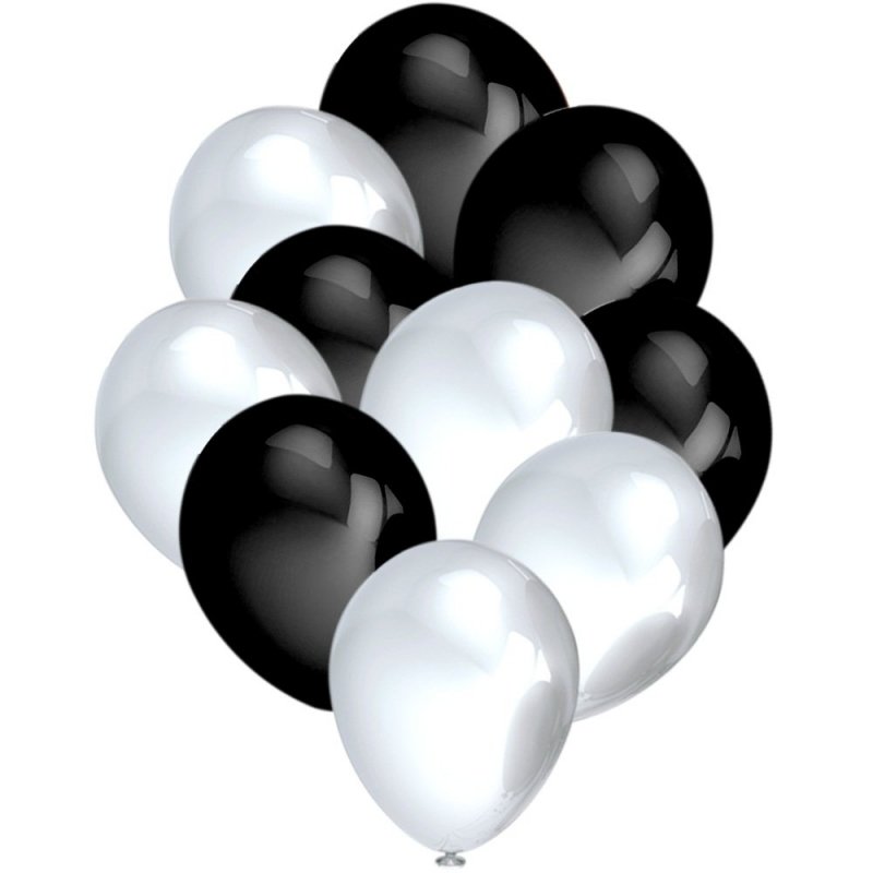 Balony Metalik Perłowe/Czarny [Komplet - 5 opakowań]
