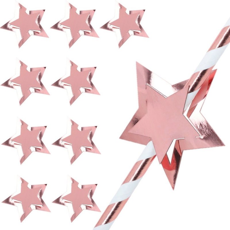 Gwiazdki Na Słomki 10szt Rose Gold [ 200 Opakowań ]