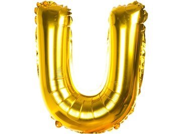 Balony Foliowe Literka &quot;U&quot; Złota 40cm - [ Komplet - 20 sztuk]