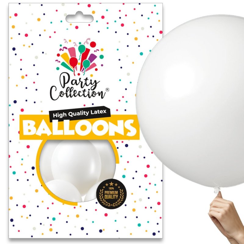 Balony Pastel Biel 18" 25szt KR541-5 [5opak]