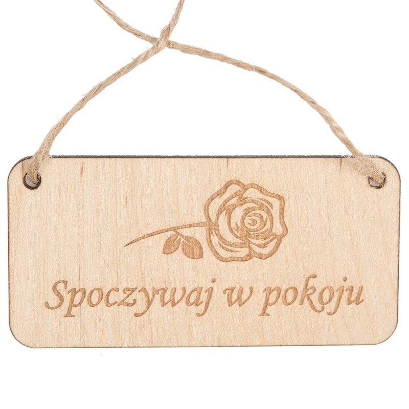 Zawieszka Na Znicz Drewno &quot;Spoczywaj W Pokoju&quot; [Komplet 10szt]