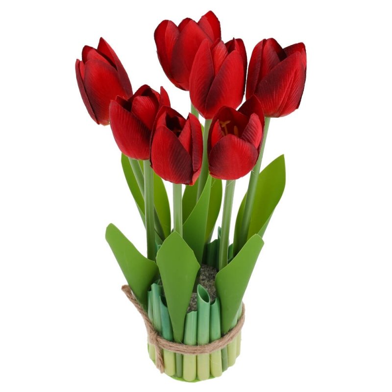 Bukiet Tulipanów Trawka Bordo [5 kompletów]