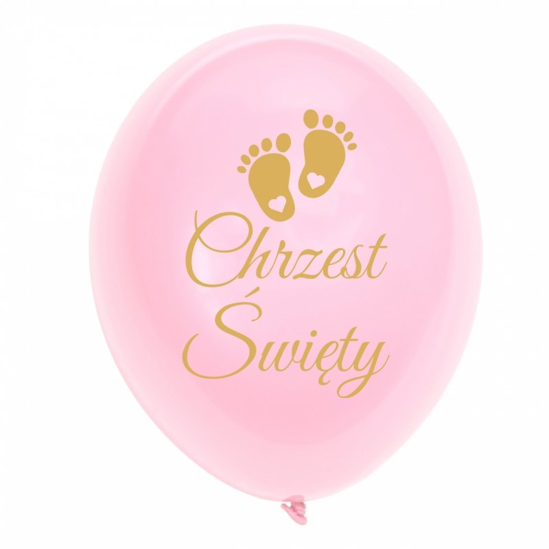 Balony Chrzest Święty Stópki Róż 10 sztuk KR546R [20op]