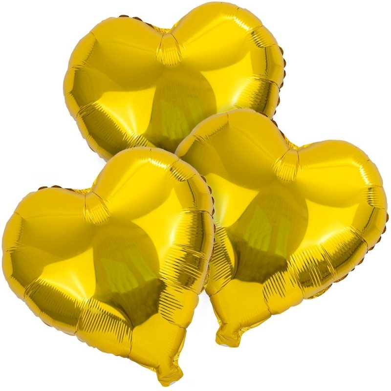 Balon Foliowy Serce  Złoto [ Komplet 200 sztuk ]
