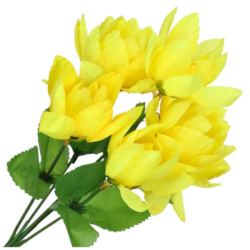 Bukiet Dekoracyjny Żółte Kwiaty [ Komplet 10 sztuk ]