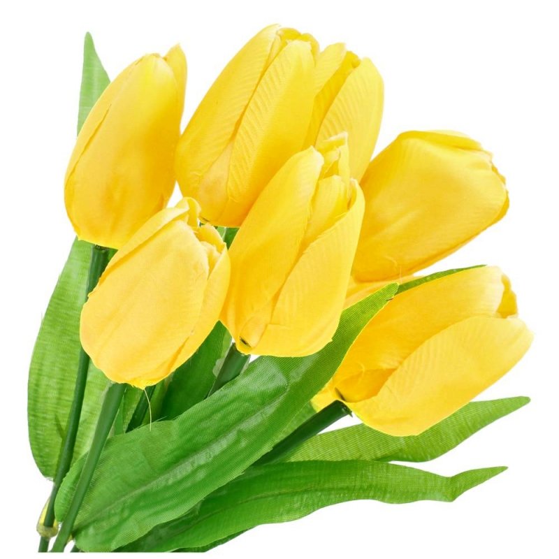 Bukiet Tulipanów Żółty Materiałowe [50 sztuk]