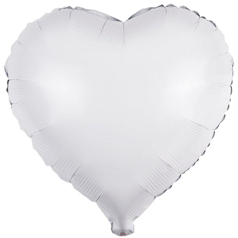 Balon Serce Białe [ Komplet 20 sztuk ]