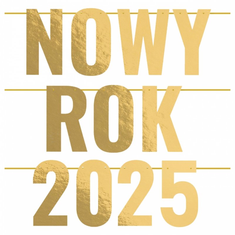 Baner Złoty Nowy Rok 2025 [ 5 Sztuk ]