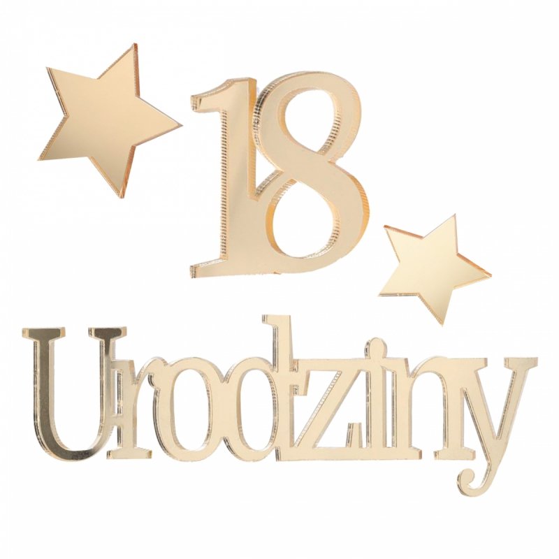 Napis Urodziny+18 Gwiazdki [10kompletów]