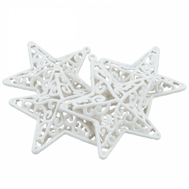 Gwiazdki Ażurowe Białe 8cm KR1251 [50opak]