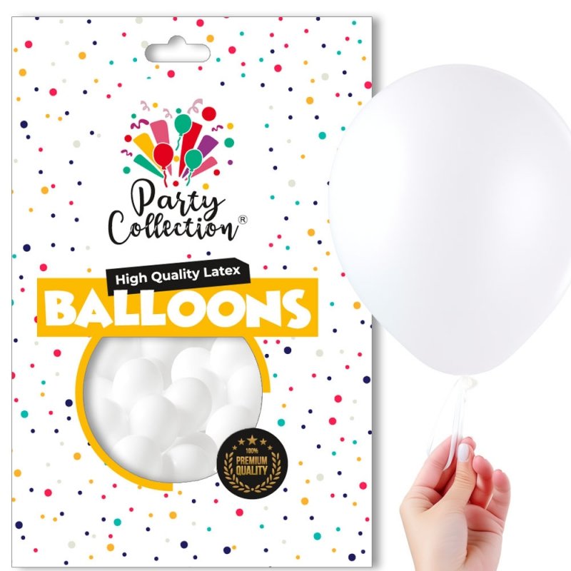 Balon Pastel Biel 5" 100szt KR533-5 [ 5opak]