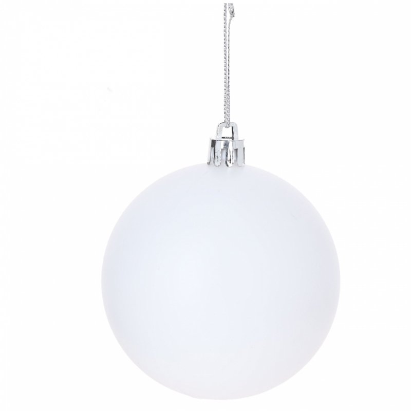 Bombki 12szt 6cm Białe KR1205D [25op]