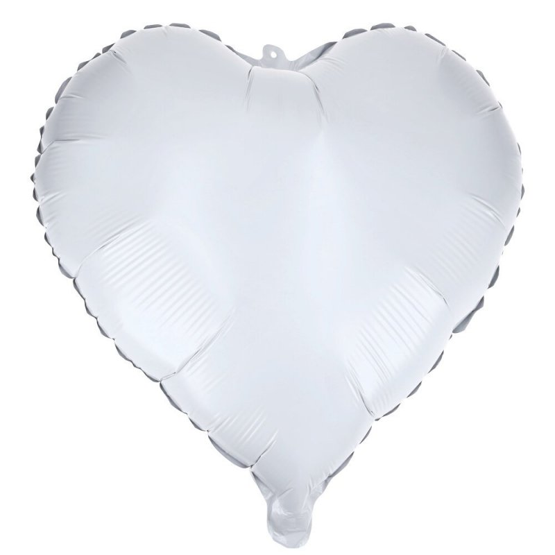 Balon Foliowy Serce Białe 45cm [ Komplet 200szt ]