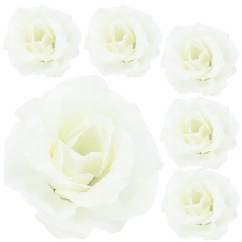 Główka Róża 6szt Biel [20opak]