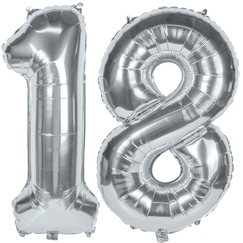 Zestaw Balonów 18 Srebro 100cm [ 10 kompletów ]