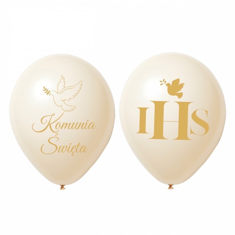 Balony Komunia Święta Ecru MIX 10szt (2Wz) [20op]