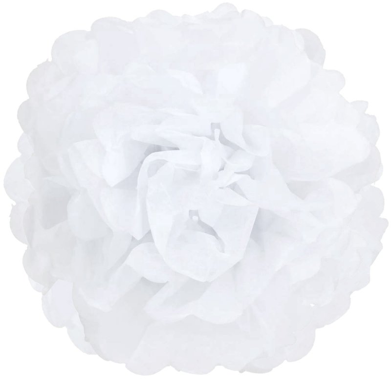 Pompon Papierowy 25cm Biały KR551B-1 [30szt]