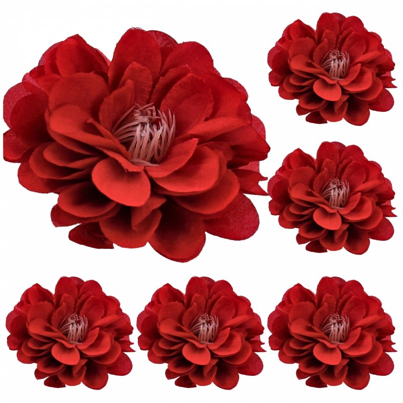 Główki Dalia 10cm 6szt Bordo KR1842H [5opak]
