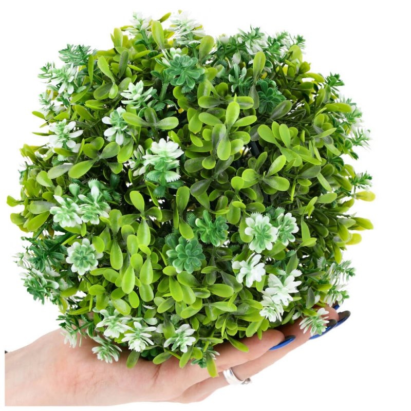 Kula Dekoracyjna 18cm Kwiatki Biel [50 kompletów]