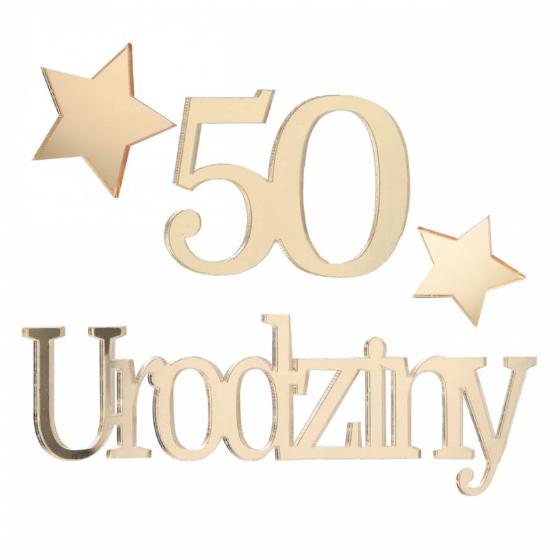Napis Urodziny+50 Gwiazdki [10kompletów]