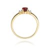 Pierścionek złoty 585 z brylantami 0,08ct rubinem 0,60ct W-264