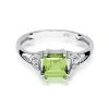 Pierścionek złoty 585 z brylantami 0,06ct oliwinem 1,10ct W-40B