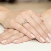 Pierścionek złoty 585 z brylantami 0,05ct tanzanitem 0,40ct W-19