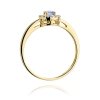 Pierścionek złoty 585 z brylantami 0,08ct tanzanitem 0,15ct W-238