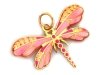 Zawieszka złota 585 ważka kolorowa motyl