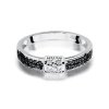 Pierścionek złoty 585 z czarnymi i białymi brylantami 0,19ct W-297