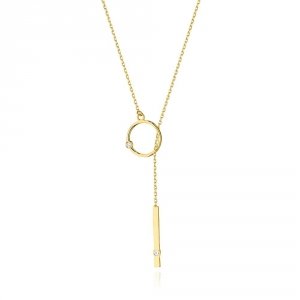 Łańcuszek złoty 585 krawatka z brylantem 0,03ct C-49