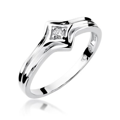 Pierścionek złoty 585 z brylantem 0,05ct zaręczynowy W-29