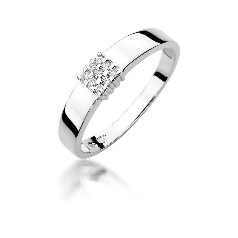 Pierścionek złoty 585 z brylantami 0,05ct zaręczynowy W-417