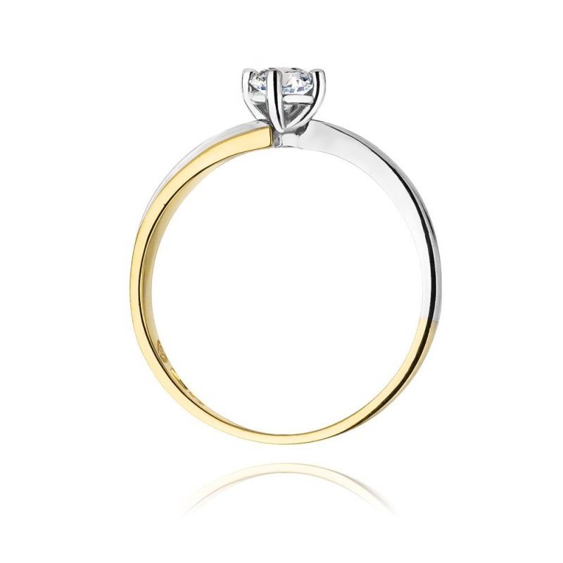 Pierścionek złoty 585 z brylantem 0,25ct W-231b zaręczynowy