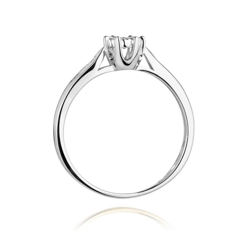 Pierścionek złoty 585 z brylantem 0,11ct zaręczynowy W-328