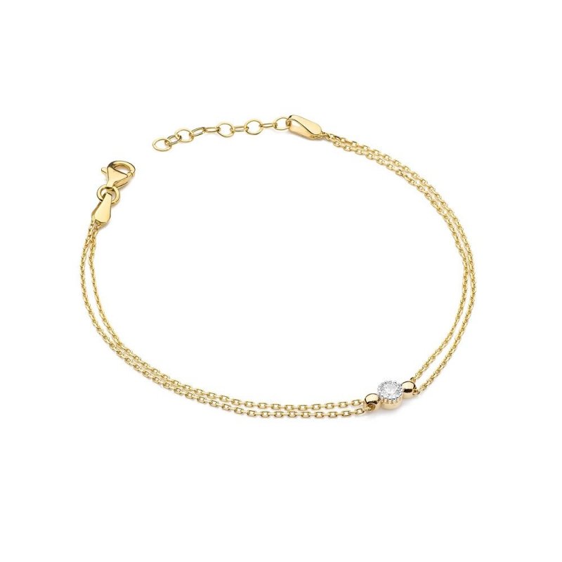 Bransoletka złota 585 z brylantami 0,10ct B-004