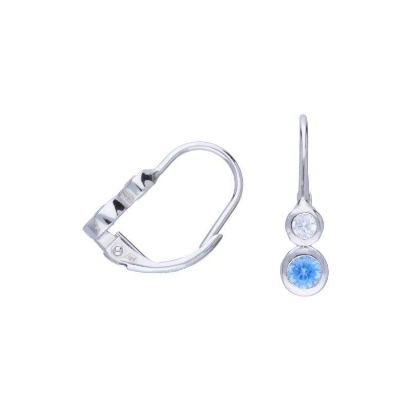 KOLCZYKI SREBRNE 925 NIEBIESKIE DELIKATNE