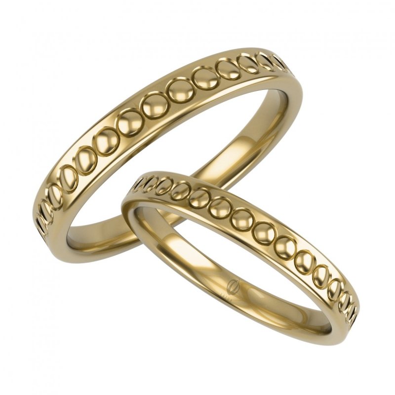 Obrączki złote ślubne 585 grawer 2,5mm para bezszwow