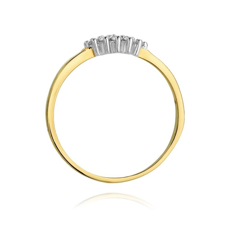 Pierścionek złoty 585 z brylantami 0,11ct zaręczynowy W-427