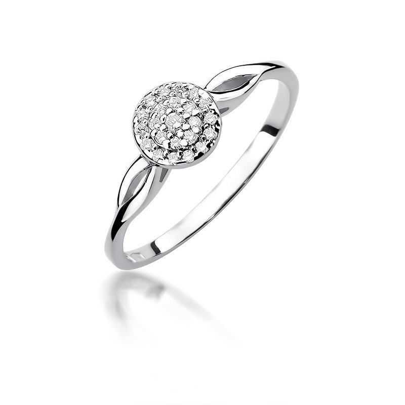 Pierścionek złoty 585 z brylantami 0,12ct zaręczynowy W-421