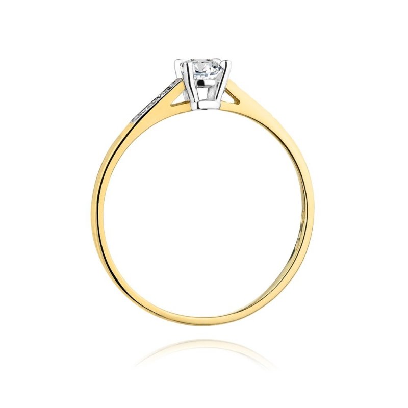 Pierścionek złoty 585 z brylantami 0,21ct W-399 zaręczynowy