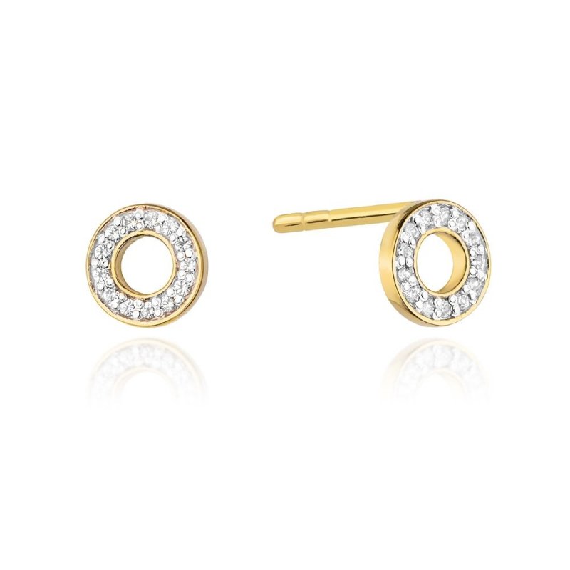 Kolczyki złote 585 z brylantami 0,13ct CK-14
