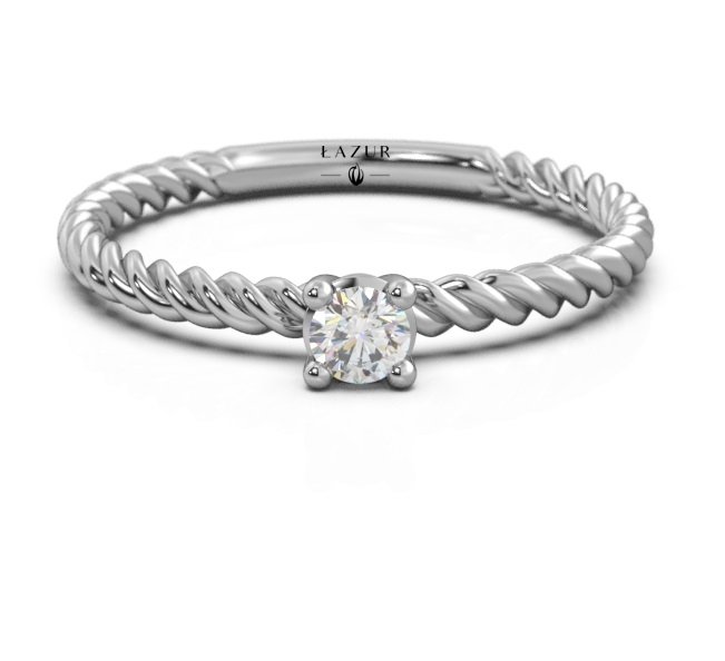 Pierścionek złoty 585 brylant 0,11ct zaręczynowy BR-114