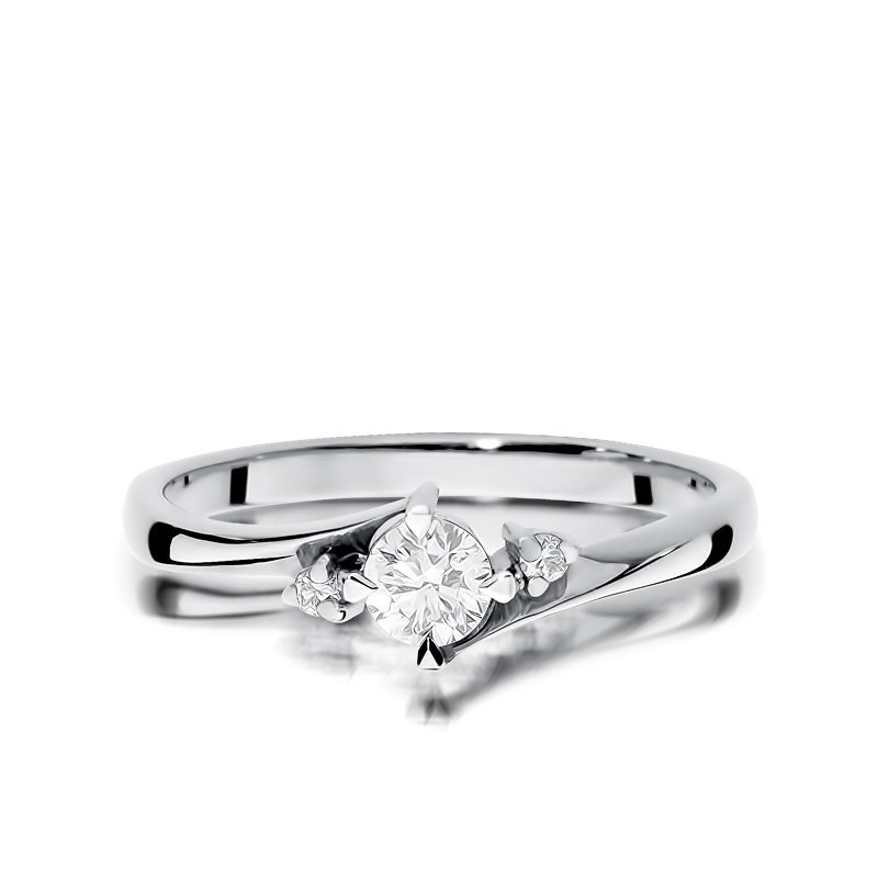 Pierścionek złoty 585 z brylantami 0,28ct W-346b zaręczynowy