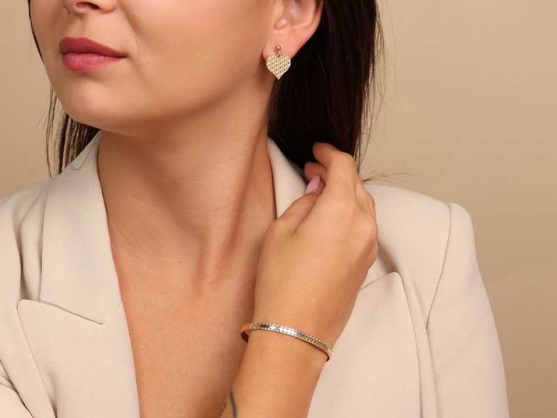 Bransoletka srebrna 925 pozłacana sztywna śliczna