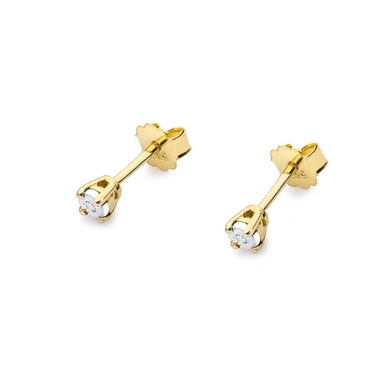 Kolczyki złote 585 z brylantami 0,02ct KO-58
