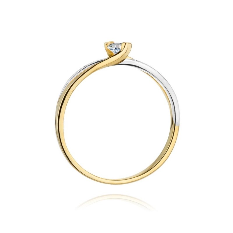 Pierścionek złoty 585 z brylantami 0,13ct zaręczynowy W-415