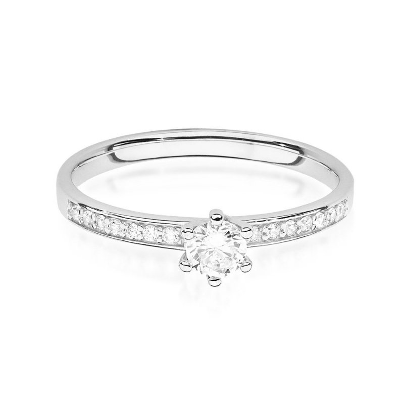 Pierścionek złoty 585 z brylantami 0,17ct zaręczynowy W-459